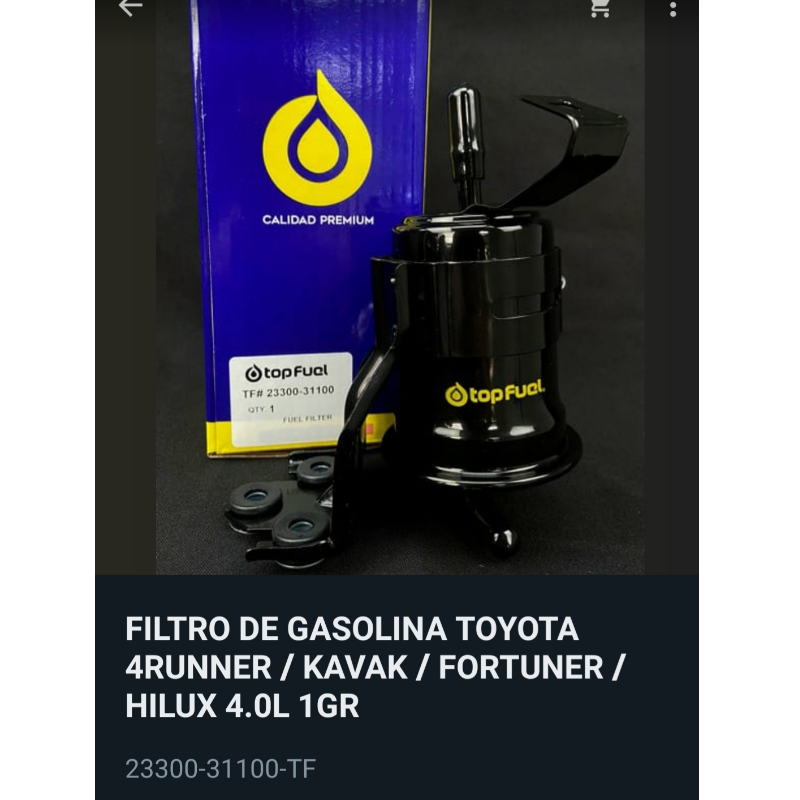 FILTRO DE GASOLINA  TOYOTA Main Image